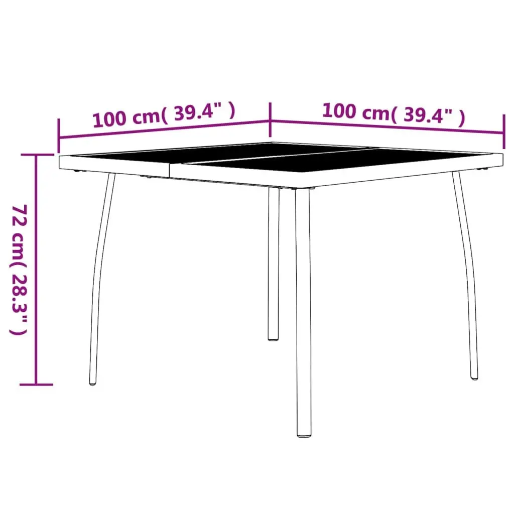 Garden Dining Set Steel 5 Piece Anthracite Outdoor Furniture Table Chairs