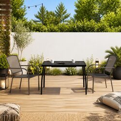 3 Piece Garden Dining Set with Stackable Chairs