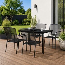 5-Piece Anthracite Steel Frame Garden Dining Set