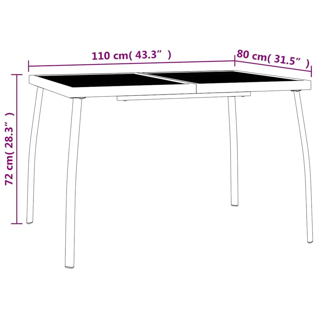 5-Piece Anthracite Steel Frame Garden Dining Set