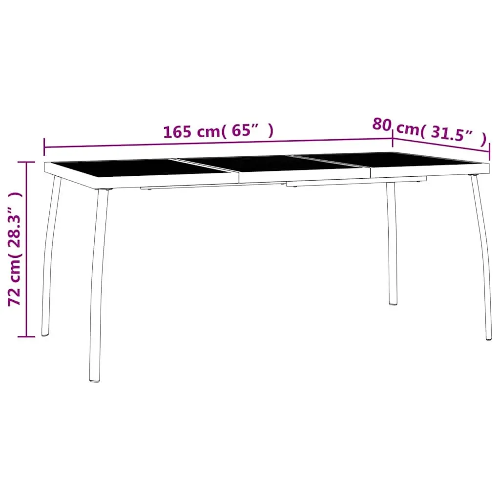 7 Piece Garden Dining Set with Steel Frame