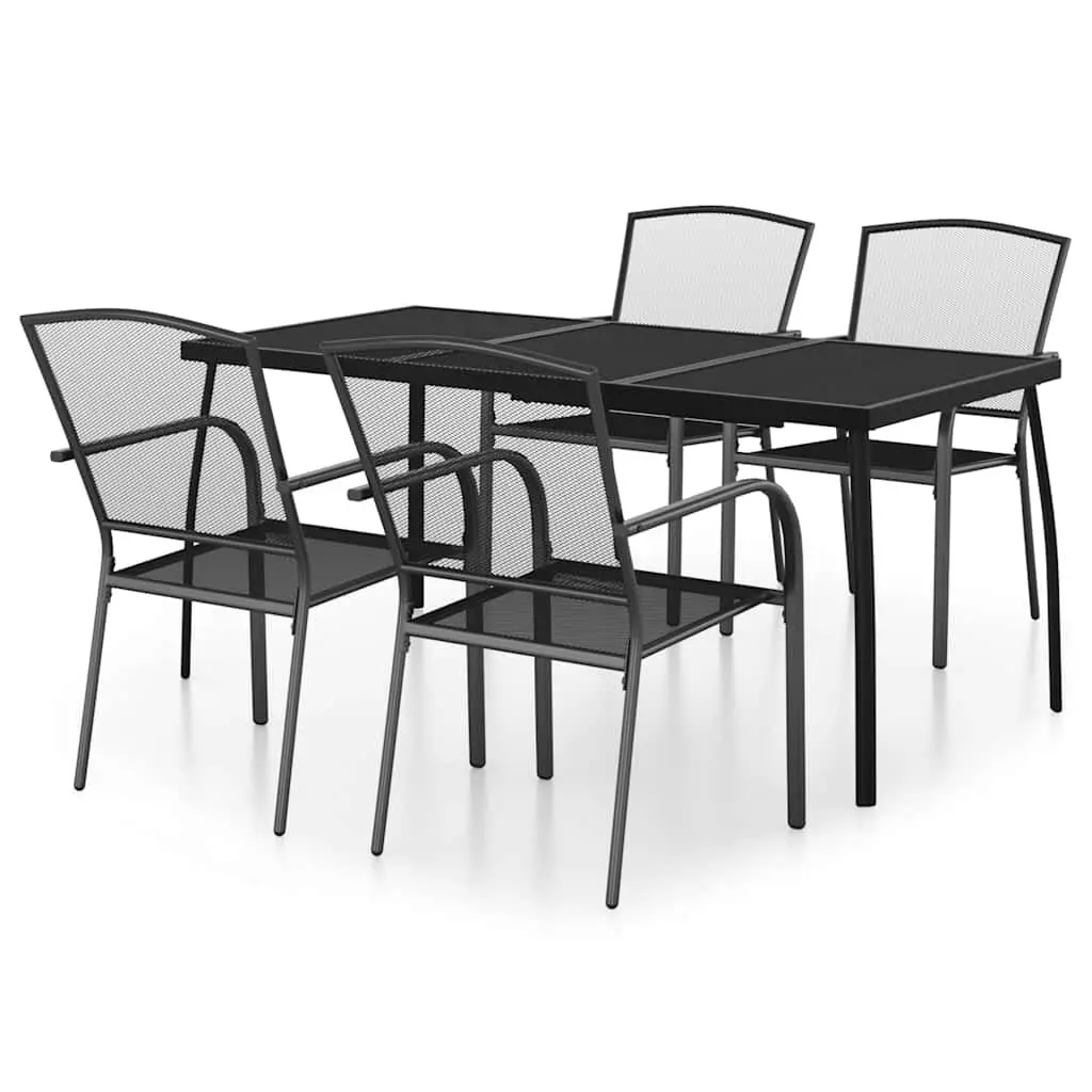 5 Piece Steel Outdoor Dining Set in Anthracite
