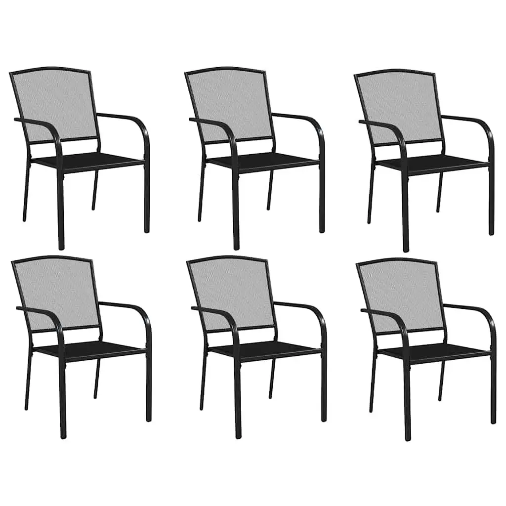 Outdoor Dining Set Steel 7 Piece Anthracite Garden Furniture