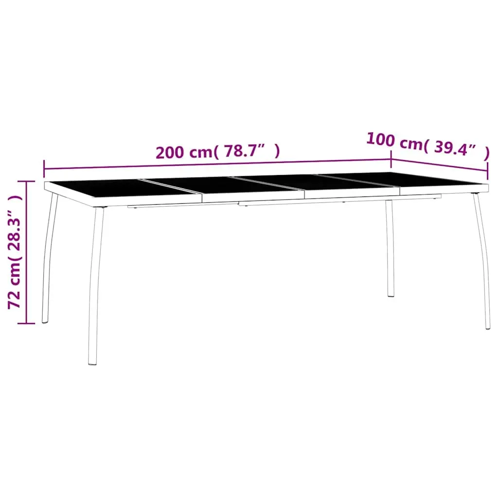 Outdoor Dining Set Steel 7 Piece Anthracite Garden Furniture