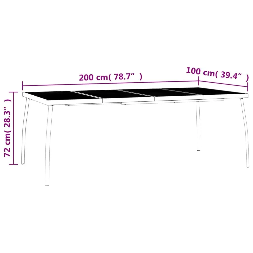 Outdoor Dining Set 9 Piece Anthracite Steel