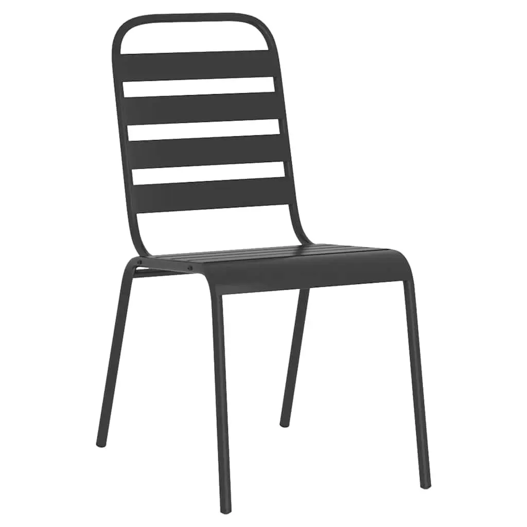 5-Piece Anthracite Patio Dining Set with Steel Frame