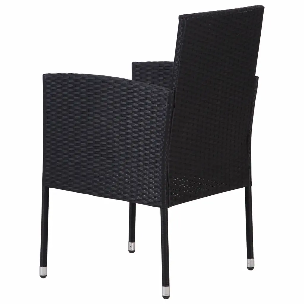 4-Piece Outdoor Garden Chair Set with Cream Cushions