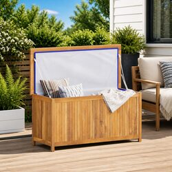 Sturdy Garden Storage Box 114x50x58 cm Solid Teak Wood