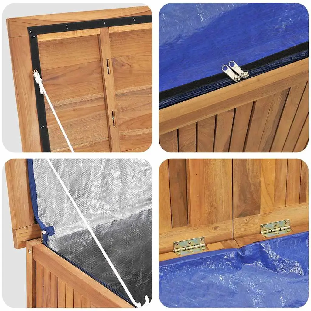 Garden Storage Box 114x50x58 cm Solid Teak Wood