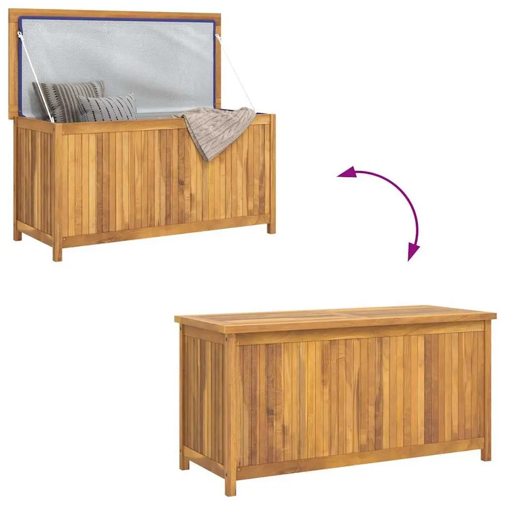 Garden Storage Box 114x50x58 cm Solid Teak Wood