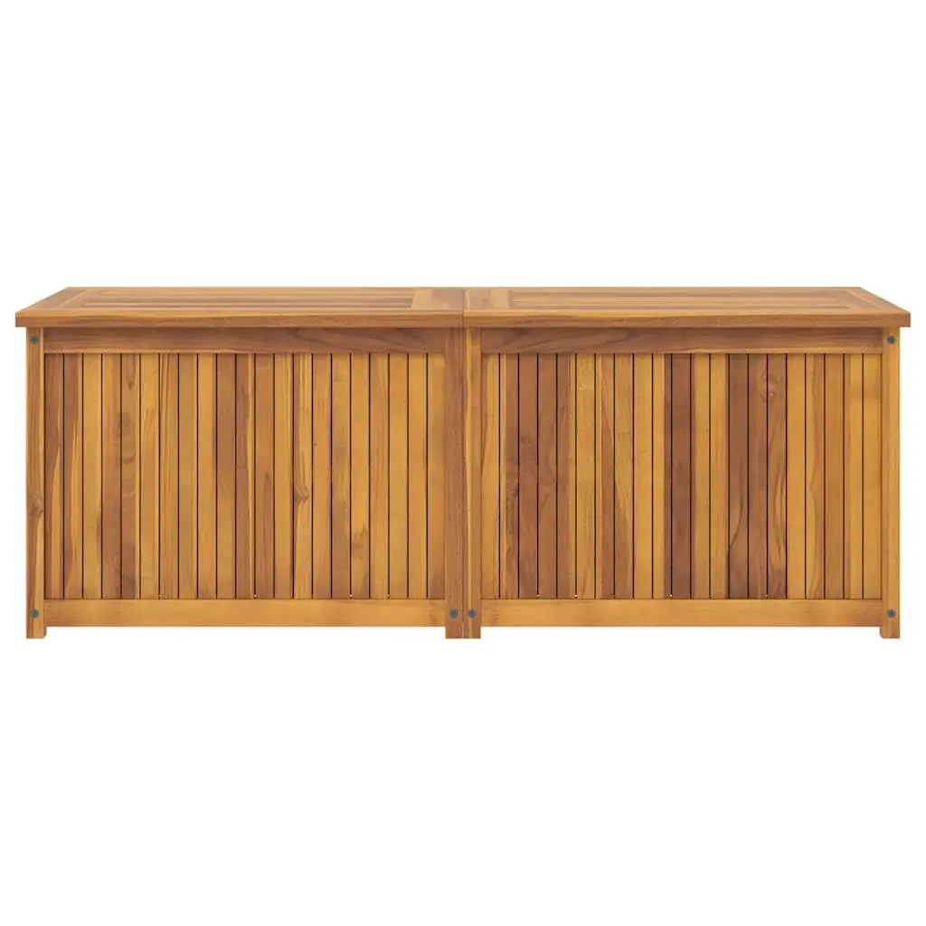 Outdoor Chest Teak Wood 150x50x55 cm Garden Storage Box Brown Easy Open Lid Weather Resistant