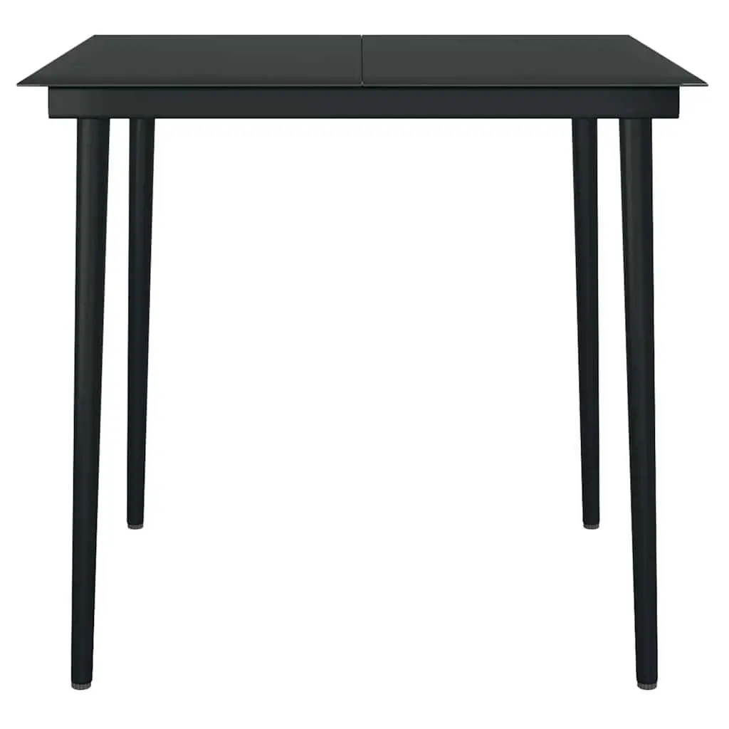 Outdoor Steel and Glass Dining Table for Patio and Garden