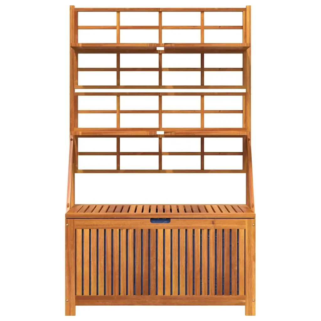 Brown Acacia Wood Outdoor Storage Box with Trellis