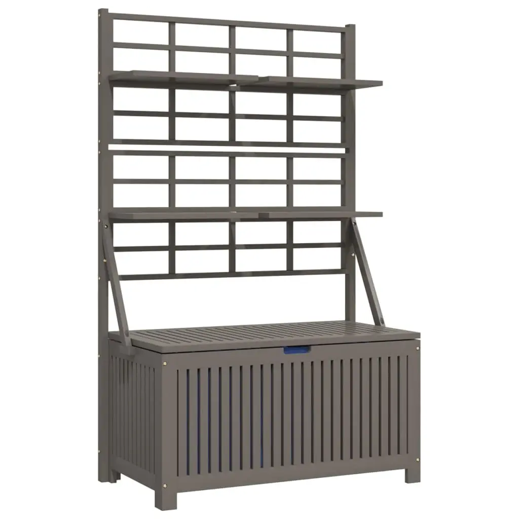 Solid Wood Garden Planter with Trellis, Grey 99x50x160cm
