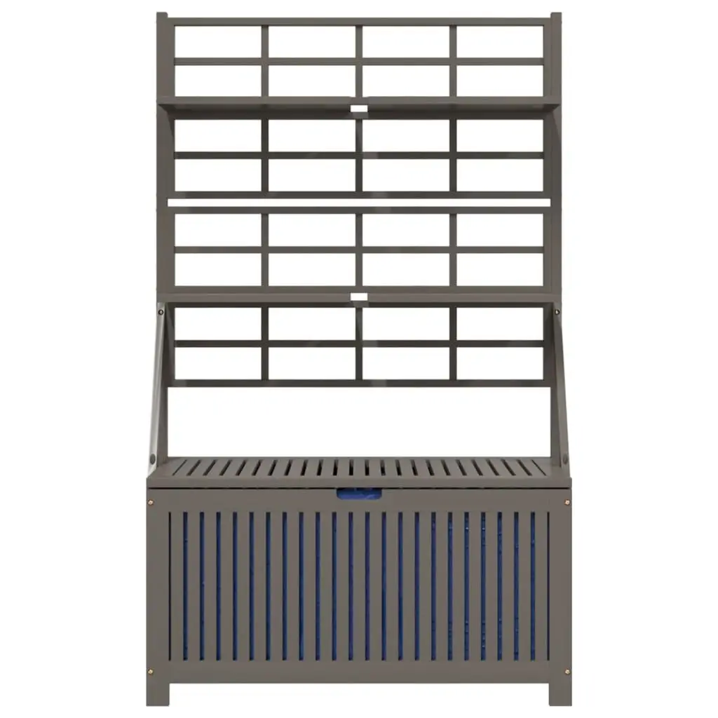 Solid Wood Garden Planter with Trellis, Grey 99x50x160cm