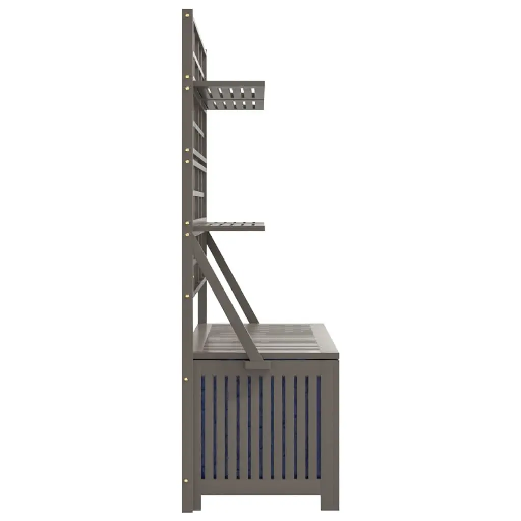 Solid Wood Garden Planter with Trellis, Grey 99x50x160cm