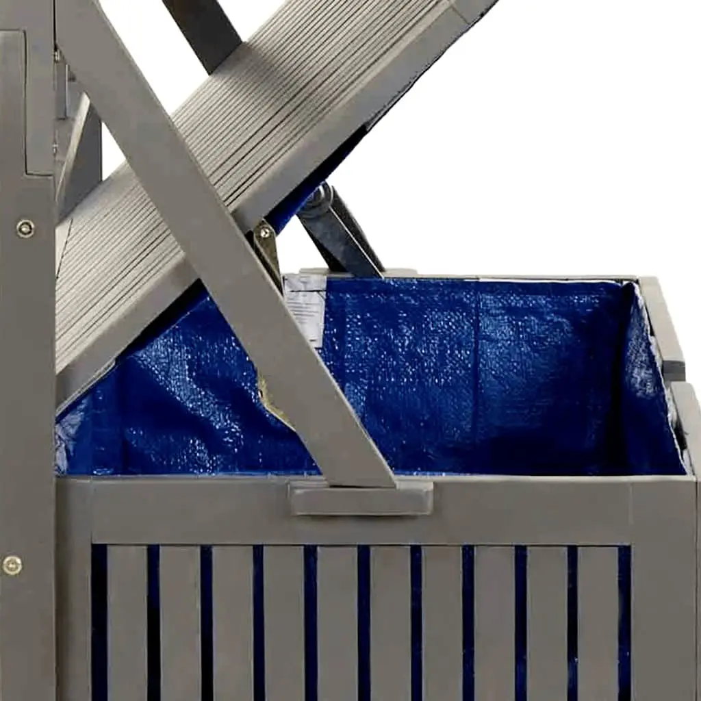 Solid Wood Garden Planter with Trellis, Grey 99x50x160cm