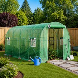 8m² Greenhouse with Steel Frame – Durable Plant House 4x2x2m