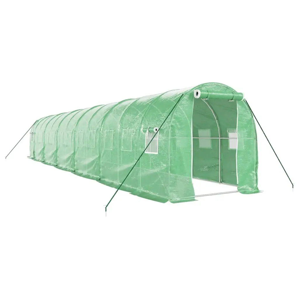 24 m² Steel Frame Greenhouse with Roll-Up Door