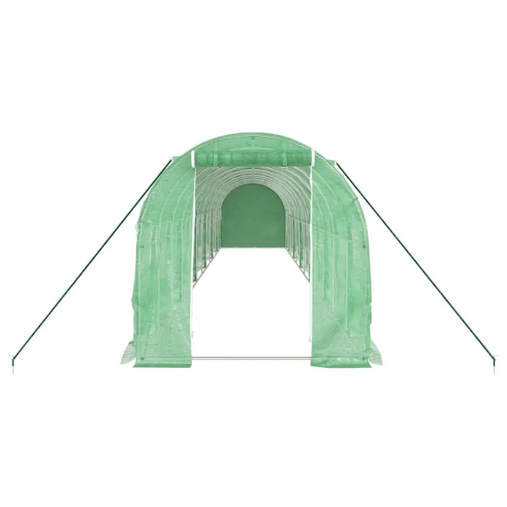 24 m² Steel Frame Greenhouse with Roll-Up Door