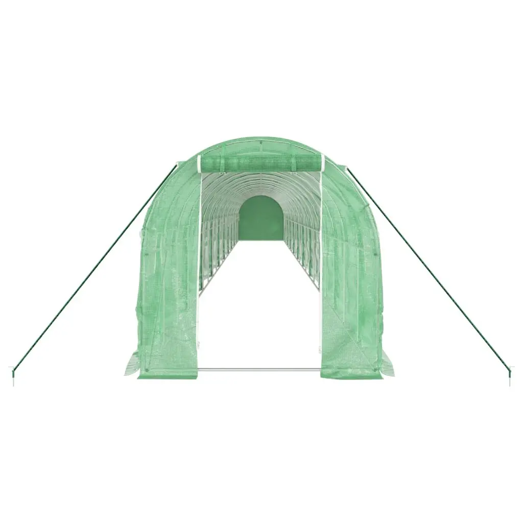 Greenhouse Steel Frame 20x2x2m Green PE Cover