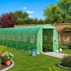 Durable Greenhouse 48m² with Steel Frame and PE Cover