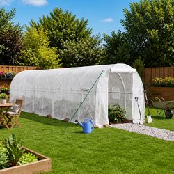 Sturdy 12 m² Greenhouse with Steel Frame and PE Cover