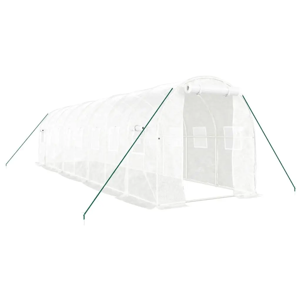 White Greenhouse with Steel Frame 8x2x2m, 16m²