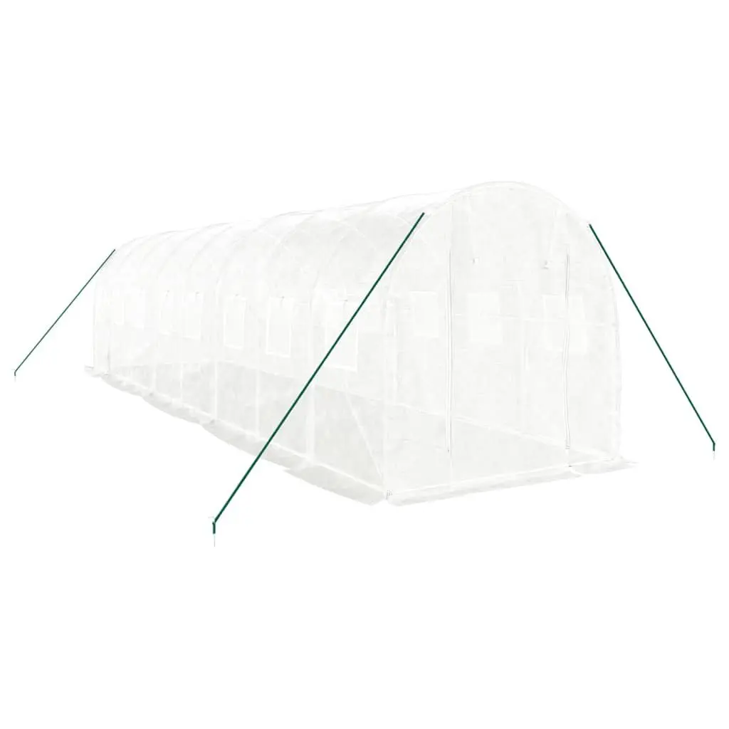 White Greenhouse with Steel Frame 8x2x2m, 16m²