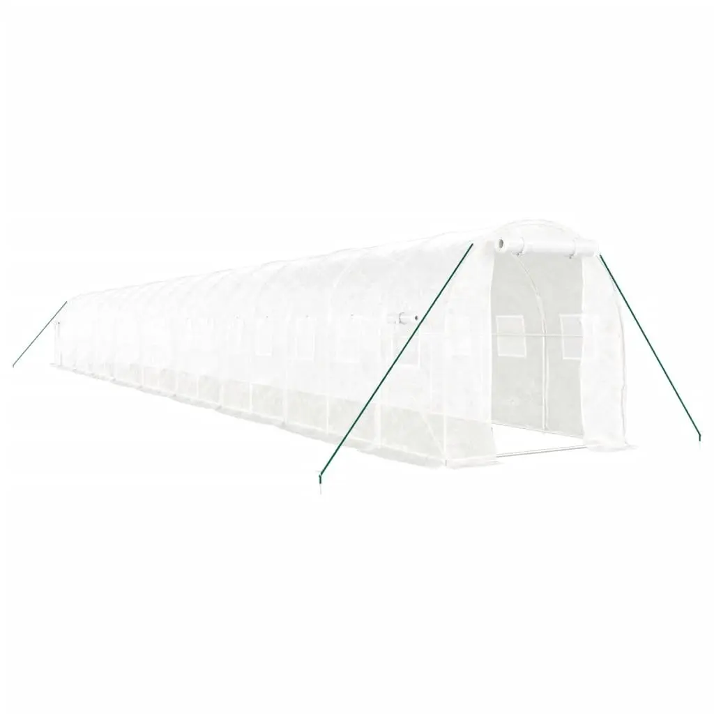 Greenhouse Steel Frame 18x2x2 m White 36 m² Polyethylene Cover