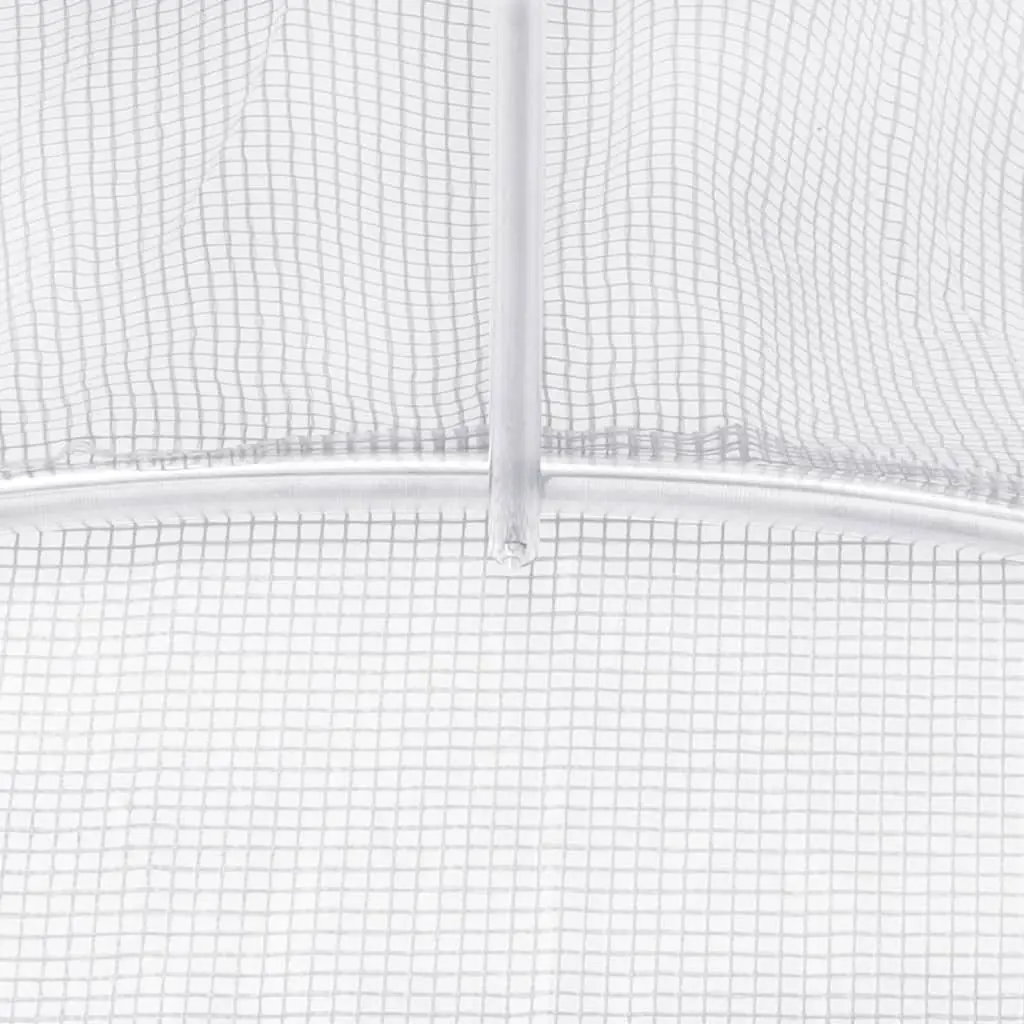 Greenhouse Steel Frame PE Cover 20x2x2m White