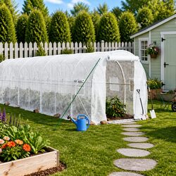 Durable White Garden Greenhouse 48m² with Steel Frame
