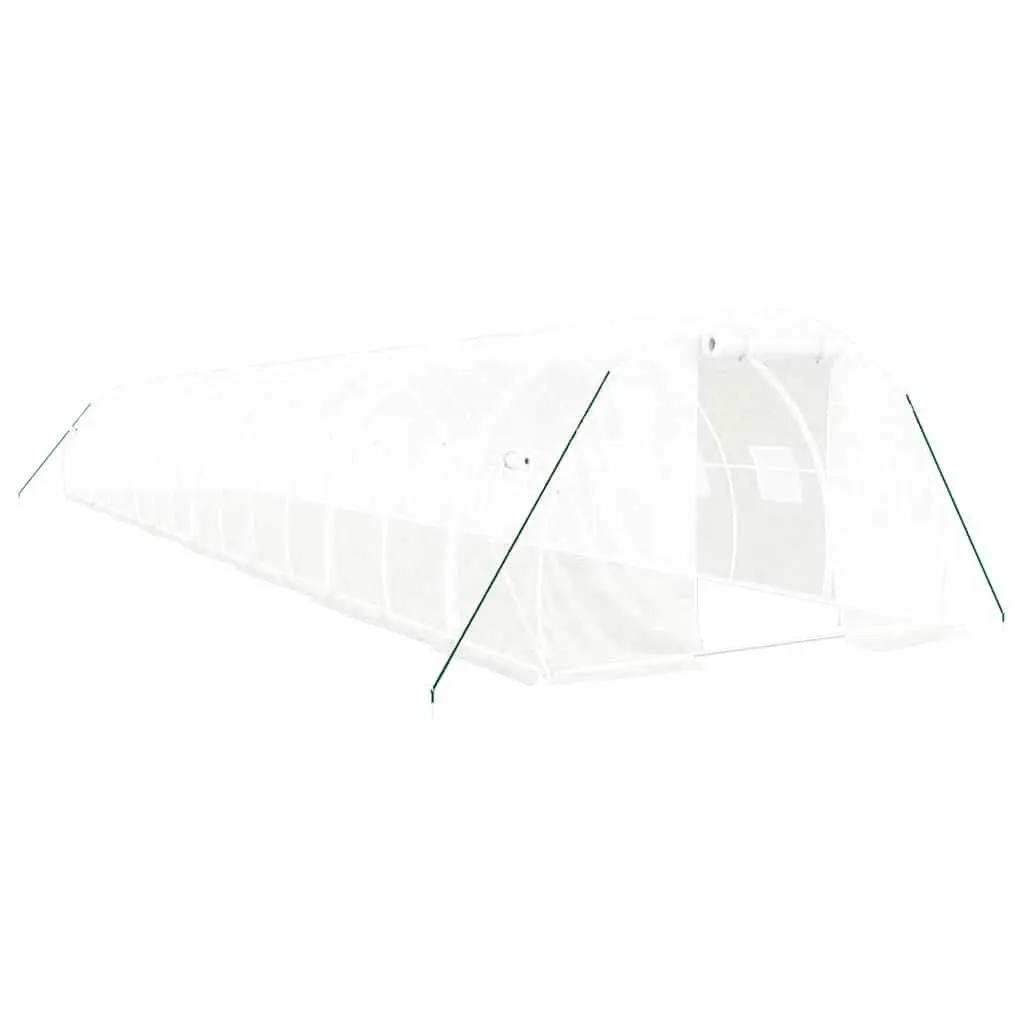 Greenhouse Steel Frame PE Cover 16x3x2m White