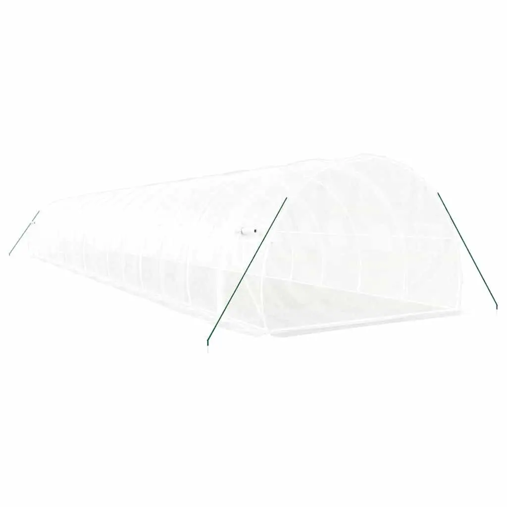 Greenhouse Steel Frame PE Cover 16x3x2m White