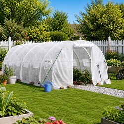 Premium White Greenhouse with Steel Frame 66m²