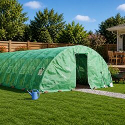 Sturdy 40 m² Greenhouse with Steel Frame and Roll-Up Door