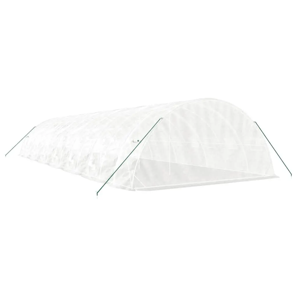 Greenhouse Steel Frame 14x5x2.3m White PE Cover 70m² Garden Plant House
