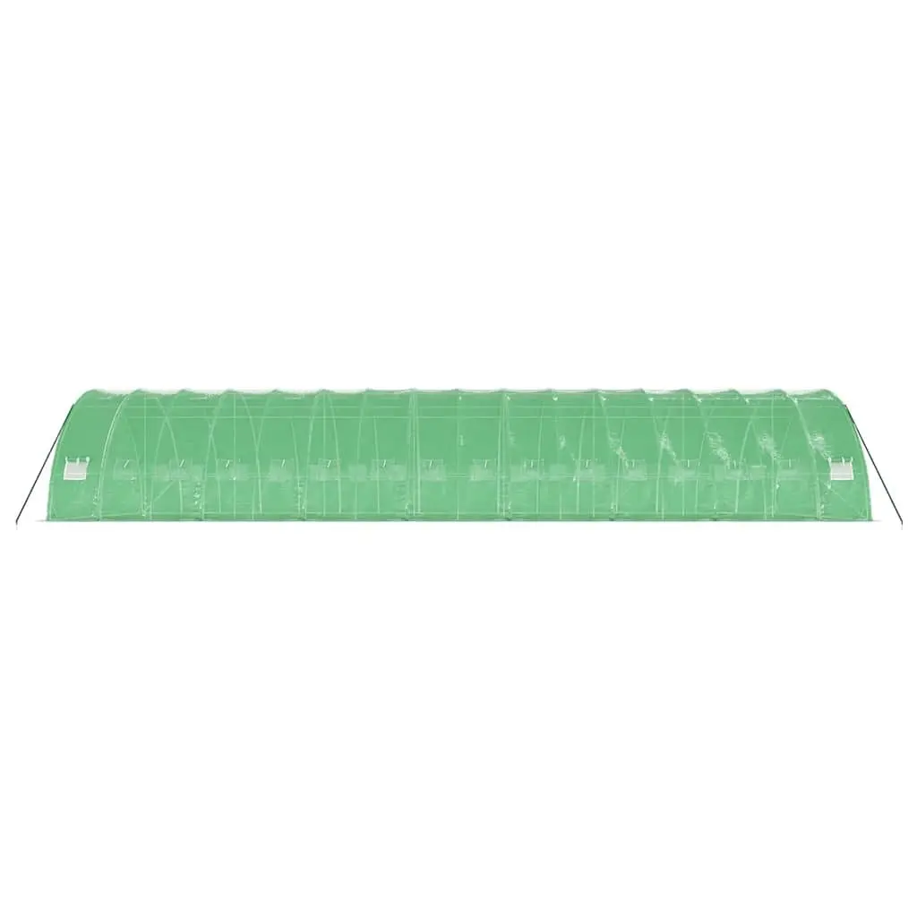 Greenhouse Steel Frame 16x6x2.85m Green PE Cover