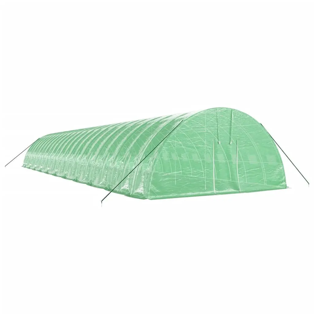 Greenhouse Steel Frame 22x6x2.85m Green PE Cover