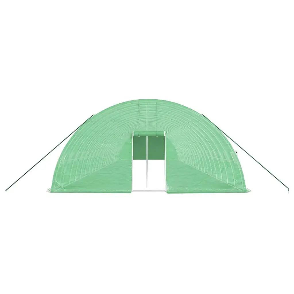 Greenhouse Steel Frame 22x6x2.85m Green PE Cover
