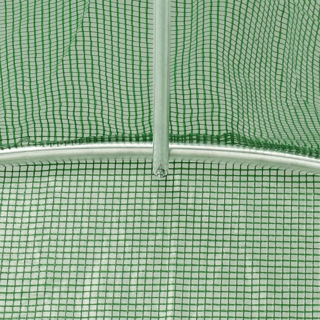 Greenhouse Steel Frame 22x6x2.85m Green PE Cover