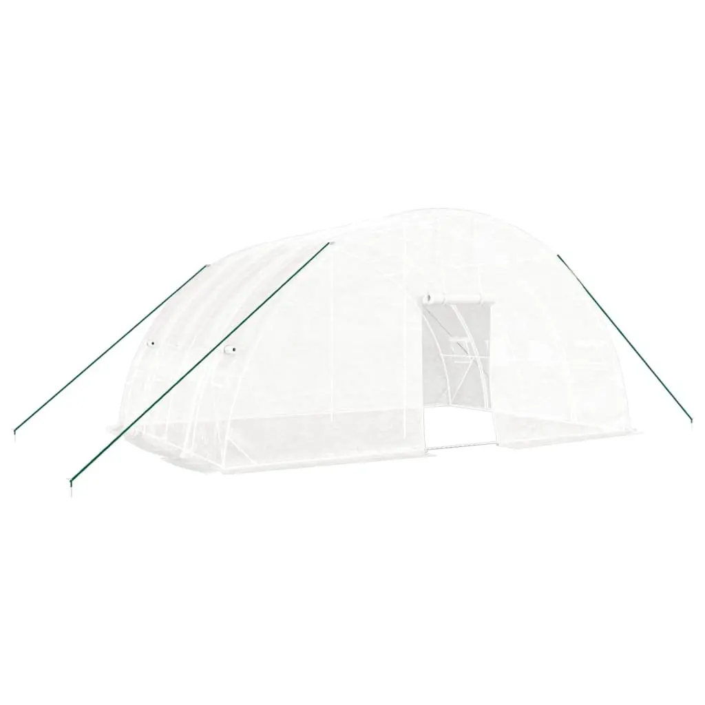Greenhouse Steel Frame 6x4x2.85m White PE Cover