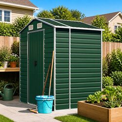 Sturdy Garden Shed in Galvanised Steel for Outdoor Storage