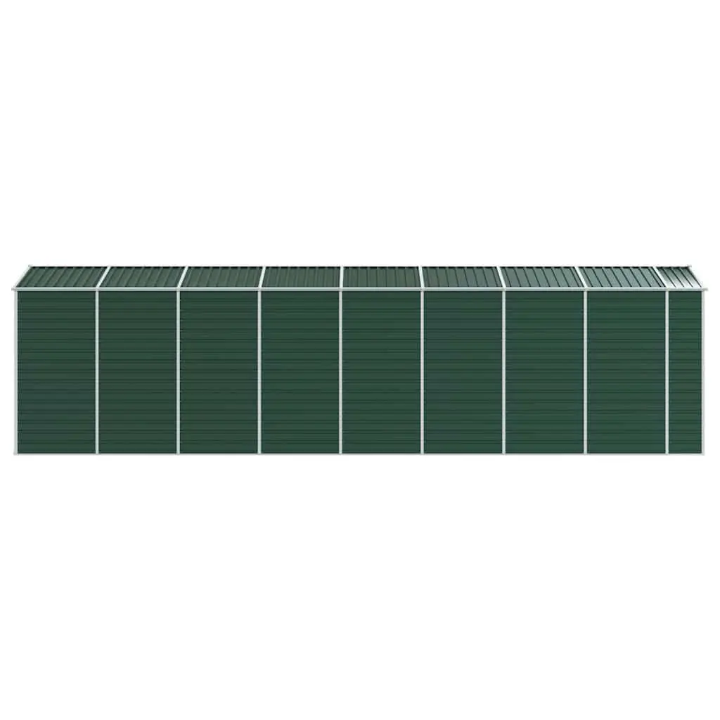 Green Galvanised Steel Garden Shed 191x725x198cm