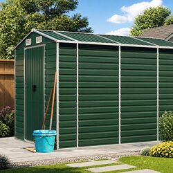 Durable Green Metal Garden Shed for Outdoor Storage