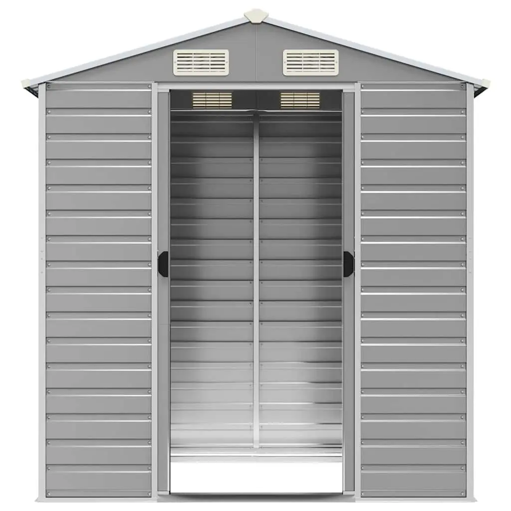 Grey Galvanised Steel Garden Shed 191x130x198cm