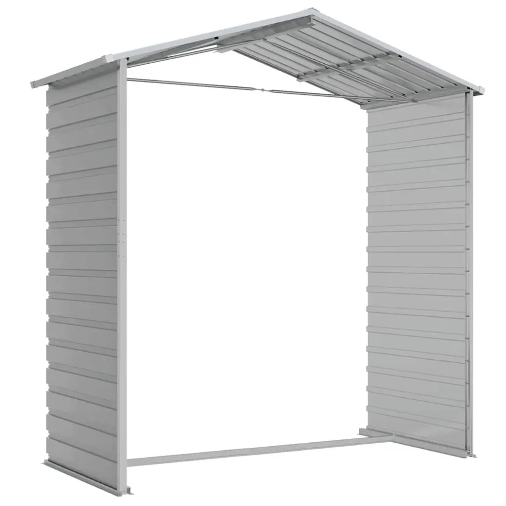Grey Galvanised Steel Garden Shed 191x130x198cm