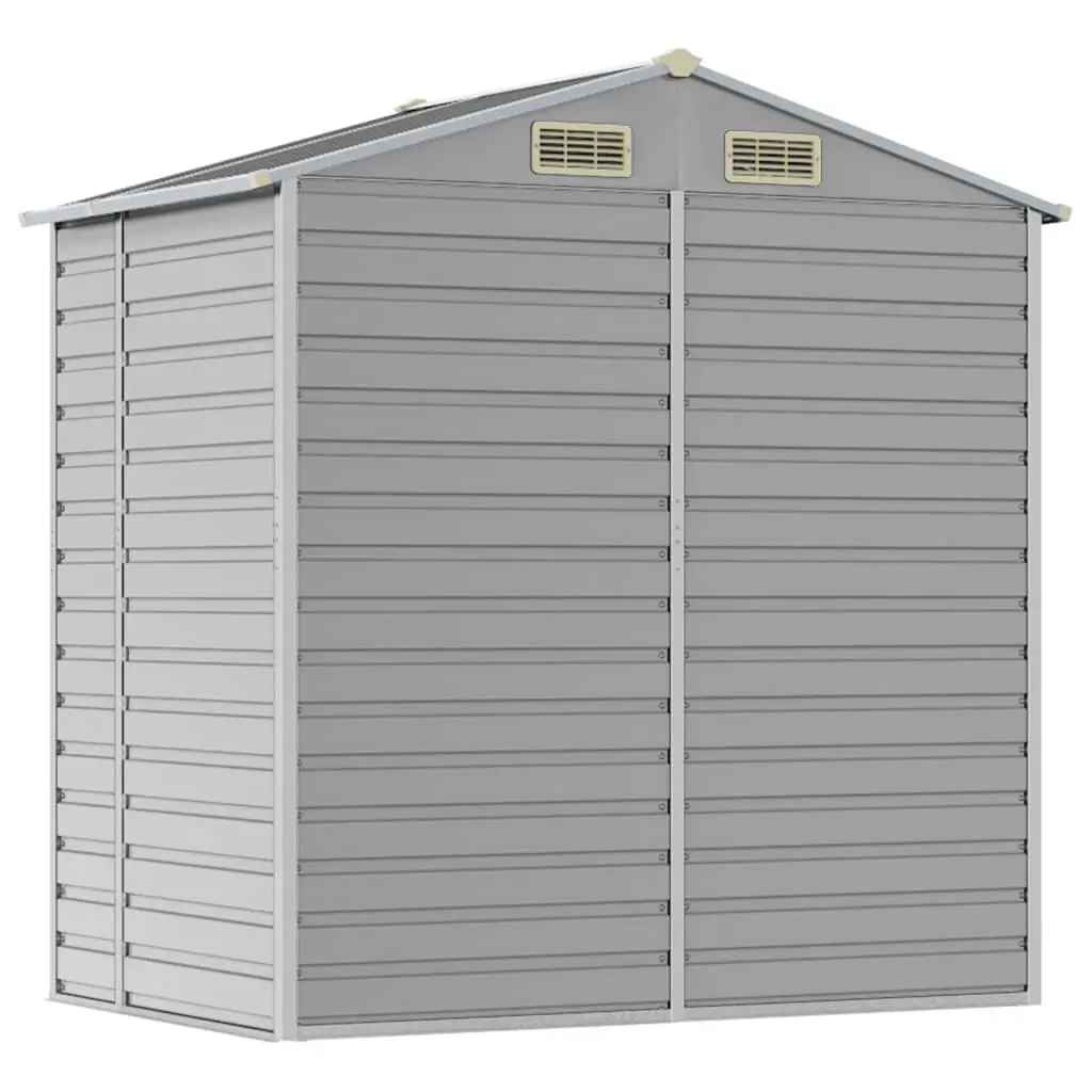 Grey Galvanised Steel Garden Shed 191x130x198cm