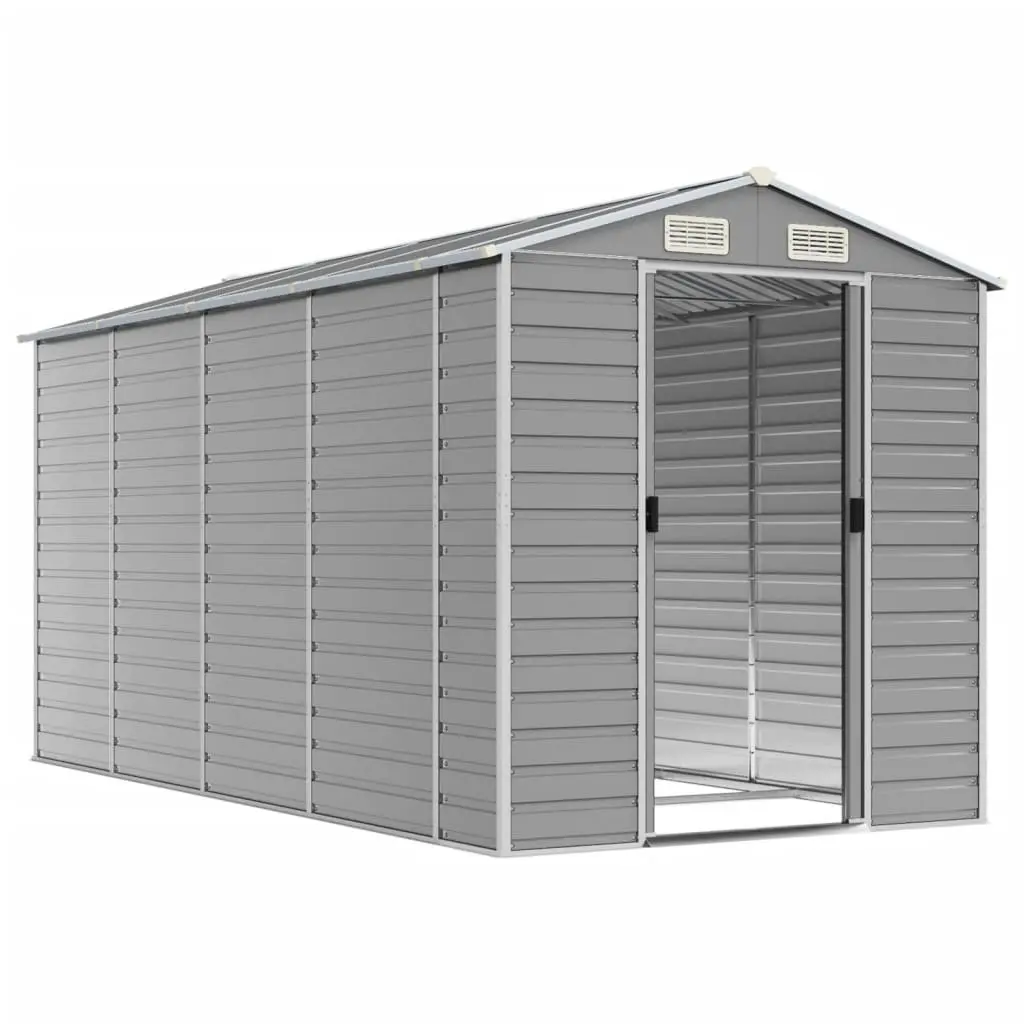 Garden Shed Galvanised Steel 191x385x198cm Grey