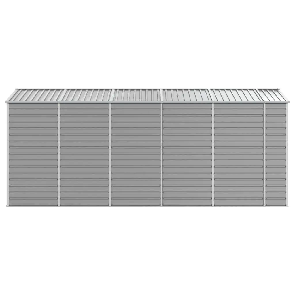 Garden Shed Galvanised Steel 191x470x198cm Grey Outdoor Storage Tool House